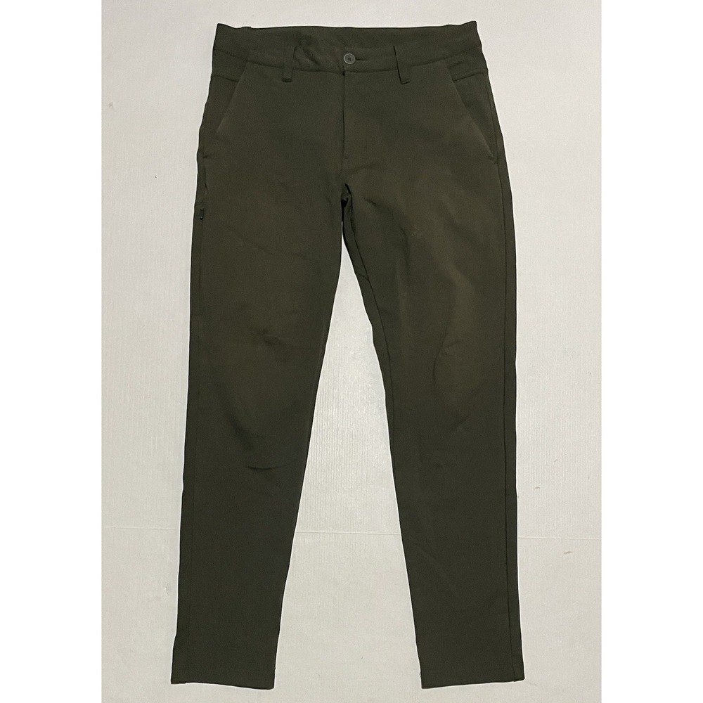 BYLT Mens Everyday Pant 2.0 Dark Olive‎ Green Stretch Pants Small 29.5 Inseam